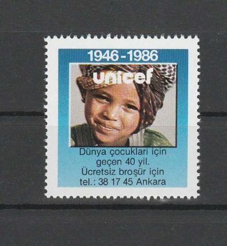 1986 UNİCEF 40.YIL VİNYET MNH
