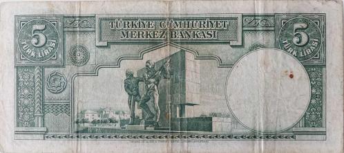 2.EMİSYON 1.TERTİP 5 BEŞ TÜRK LİRASI SERİ A15 97684 NOLU NATÜREL KAĞIT PARA EN NADİRİ