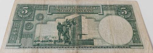 2.EMİSYON 1.TERTİP 5 BEŞ TÜRK LİRASI SERİ A20 45836 NOLU NATÜREL KAĞIT PARA EN NADİRİ