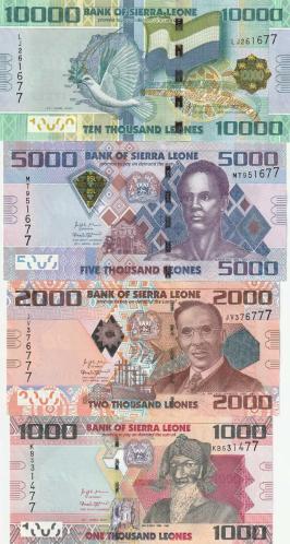 SİERRA LEONE 1.000-2.000-5.000-10.000 LEONES 2010-2021 P#30/33 ÇİL