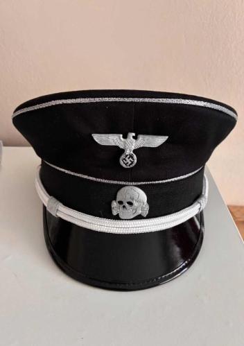 Alman Ww2 Ss Subay şapkası siyah