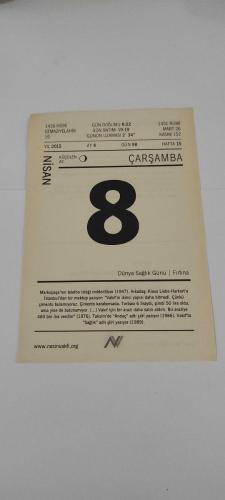 8 Nisan 2015-Orijinal Takvim Yaprağı-Doğum Günü-Söz,Nişan,Nikâh,Düğün ve Önemli Günler Hediyesi-Nesin Vakfı Takvimi-Markopaşa'nın telefon isteği reddediliyor (1947), Arkadaşı Klaus Liebe-Harkort'a Istanbul'dan bir mektup yazıyor: 