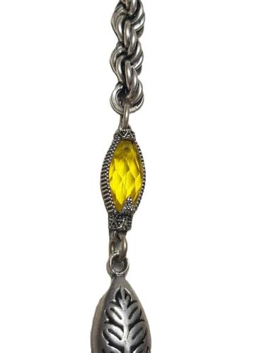 SİTRİN TAŞLI GÜMÜŞ TESPİH PÜSKÜLÜ