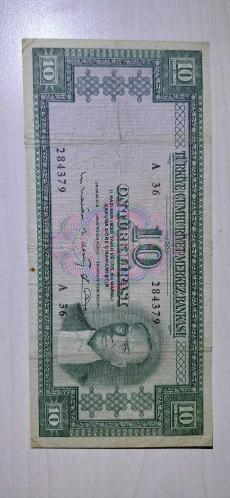 NADİR 5.EMİSYON 6. TERTİP 10 LİRA  ÇOK TEMİZ+ NATUREL