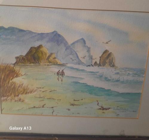 RESSAM PERİHAN TUMTAŞ KARTON ÜZERİ SULU BOYA TABLOSU
