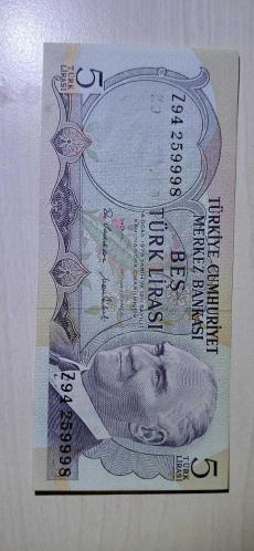 NADİR 6. EMİSYON Z94 5 LİRA ÇİFT SERİ BASKISI ERÖR ÇİL