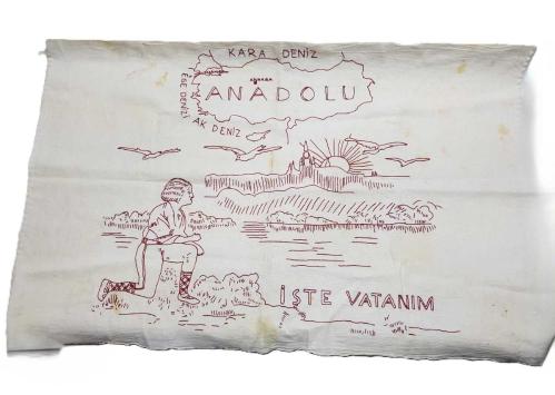 İŞTE VATANIM EL İŞLEME DUVAR PANOSU