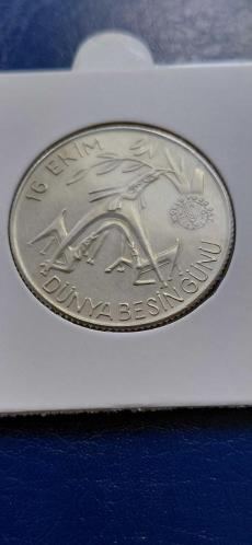 1981 DÜNYA BESİN GÜNÜ GÜMÜŞ 1500 LİRA ÇİL ÇOK AZ ÇIKAR