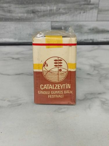Antika Koleksiyonluk Nadir Çatalzeytin Ginolu Gümüş Balık Festivali Sigarası - Açılmamış Sigara Paketi