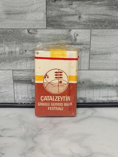 Antika Koleksiyonluk Nadir Çatalzeytin Ginolu Gümüş Balık Festivali Sigarası - Açılmamış Sigara Paketi