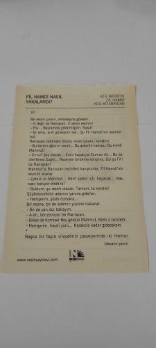 28 Nisan 2015-Orijinal Takvim Yaprağı-Doğum Günü-Söz,Nişan,Nikâh,Düğün ve Önemli Günler Hediyesi-Nesin Vakfı Takvimi-Markopaşa'nın 19. sayısı çıkıyor (1947). Türk Dil Kurultayı'nda konferansı var (1979).-Fil Hamdi Nasıl Yakalandı?-Aziz Nesin'in Fil Hamdi adlı kitabından.