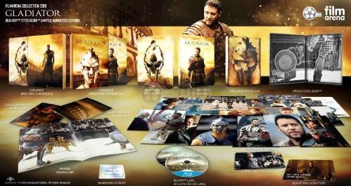 GLADIATOR 4K Ultra HD + Blu-ray Filmarena XL Fullslip Extended Cut Limited Collector's Edition Numaralı 600 Ad.