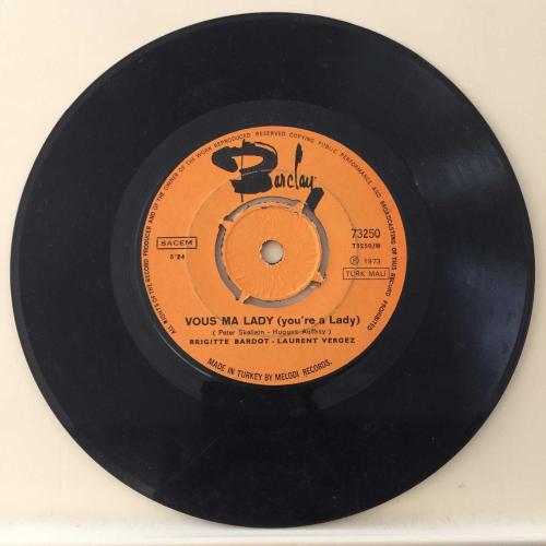 Brigitte Bardot / Tu Es Venu Mon Amour - Vous Ma Lady / Turkey 1973 / 45rpm / *Pop*