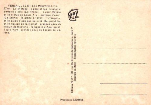 KARTPOSTAL - Versay Sarayı Paris / FRANSA