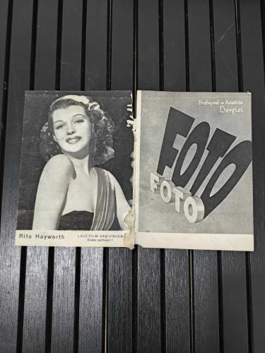 LOT.3 » Rita Hayworth Kart + FOTO Dergisi Tanıtım Broşürü | Vintage Fotoğraf Sinema Lot
