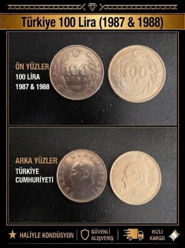 100 Lira Madeni Para Rozeti (1987 & 1988)