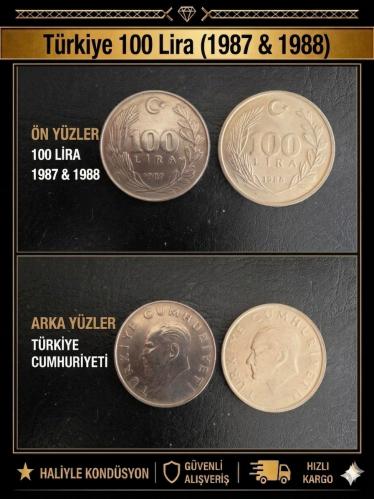 100 Lira Madeni Para Rozeti (1987 & 1988)