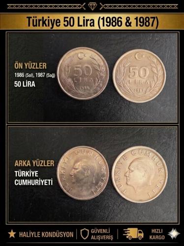 50 LİRA 1986-1987 Haliyle KONDÜSYON