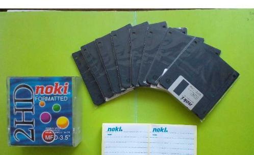 8 adet NOKI Marka SIFIR KUTUSUNDA 1.44MB Floppy Disket - Formatlı - 8 Adet