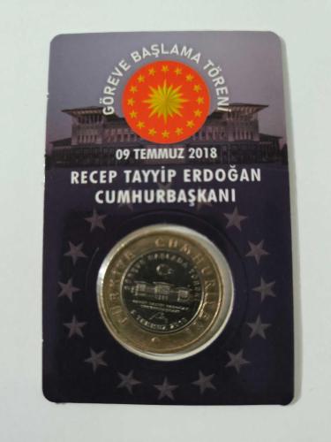 LOT.17 » Nadir 2018 Cumhurbaşkanı Göreve Başlama Töreni Hatıra 1 Lira ççt.