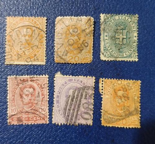 İtalya 1889 -1891 damgalı pullar Lotu