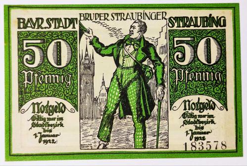 1922 Almanya Asırlık Notgeld 50 Pfenning..