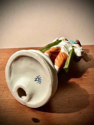 Vintage el işçiliği damgalı Avrupa nadir biblo