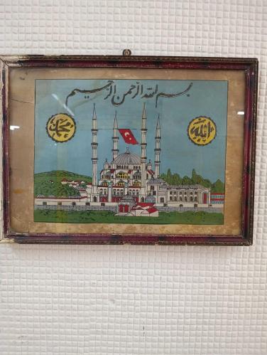 ESKİ DÖNEM BASKI EL BOYAMA EDİRNE SULTAN SELİM CAMİİİ DUVAR TABLOSU