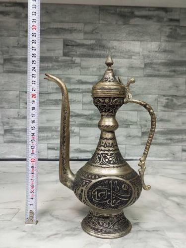 Eskilerden Antika Değerinde Osmanlı Tuğralı ve Muazzam Kalem İşçilikli Bakır İbrik