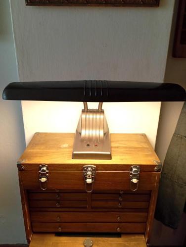 ANTİKA ART DECO OFİS ÇALIŞMA MASA LAMBASI FLEXARM - CHİCAGO 1940'LAR