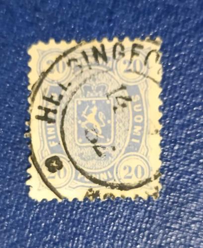 LOT.6 » Finlandiya 1875 _ nadir 20 penni_ damgalı pul yüksek katalog değeri