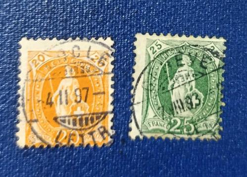 LOT.4 » İsviçre 1882_ 1905 _ nadir damgalı ayakta Helvetia Pulları