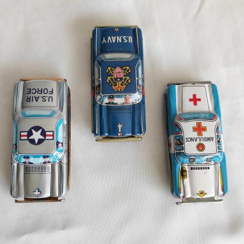 ESKİ TENEKE OYUNCAK ARABALAR ( 3 Adet - Japon )