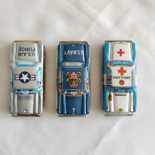 ESKİ TENEKE OYUNCAK ARABALAR ( 3 Adet - Japon )