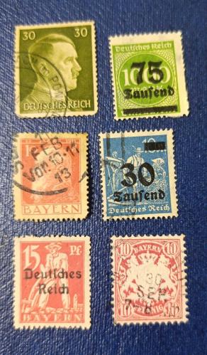 Almanya Reich ve Bayern damgalı pullar lotu