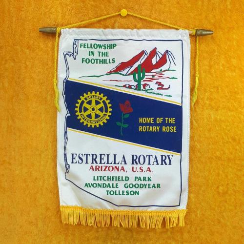 ESTRELLA ROTARY ARIZONA U.S.A.  HOME OF THE ROTARY ROSE , ARİZONA ÇÖL VE KAKTÜS GÖRSELLİ FLAMA