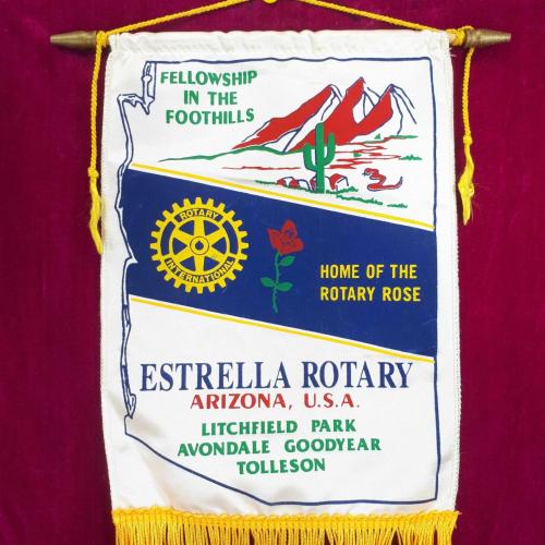 ESTRELLA ROTARY ARIZONA U.S.A.  HOME OF THE ROTARY ROSE , ARİZONA ÇÖL VE KAKTÜS GÖRSELLİ FLAMA
