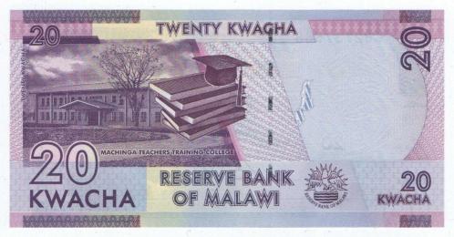 Malavi 2020 Yılı 20 Kwacha  ÇİL