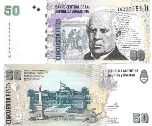 Arjantin 50 Pesos Yabancı Kağıt Para Çil (Unc) Koleksiyon Para