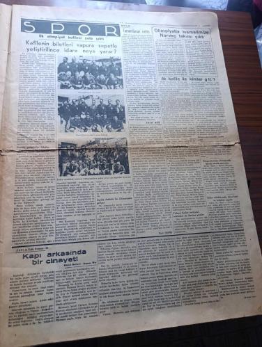 Tan Gazetesi - Turkish Newspaper - 21 Temmuz 1936 - Montrö zaferi mukavele gece imzalandı - gece saat 12 bütün millet ayakta vapurlar düdük çalıyor sokaklarda alkış sesleri yükseliyor halk zaferi kutluyor - büyük önderimiz Atatürk anafartalar'da G. İzzeddin ve Cevat Abbas'la beraber fotoğraf - Ordu bugün merasim ile Çanakkale'ye giriyor - Montrödeki merasim boğazlar zaferimiz dün altın kalemle imzalandı - İspanya'da dahili muharebe yazan Raif N. Meto - İspanya'da birçok şehirler yanıyor yüzlerce ölü var - Mussolini'nin beyanatı - Toy Çocuk yazan Burhan Felek - Bükreş radyosunda Nihat Esengin konseri Fotoğrafı - ilk olimpiyat kafilesi yola çıktı fotoğraflar - Atatürk Çanakkale muharebesi'ni anlatıyor - Ademle Havva yazan Burhan Cahit - Üç İstanbul yazan Mithat Cemal Yazı Dizisi - radyo programı - Sümerbank yerli mallar pazarları - Hasan acıbadem yağı kremi - Columbia elektrik pilleri ve bataryaları - Üsküdar Amerikan kız lisesi kayıtları başlamıştır - Maliye vekili Fuat Ağralı Ankarada