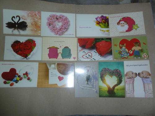 PTT SEVGİLİLER GÜNÜ ROMANTİK KARTPOSTAL LOTU KULLANILMAMIŞ 13 ADET