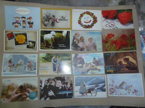 PTT  ÖZEL GÜNLER BAYRAN KARTLARI KARTPOSTAL LOTU KULLANILMAMIŞ 54 ADET