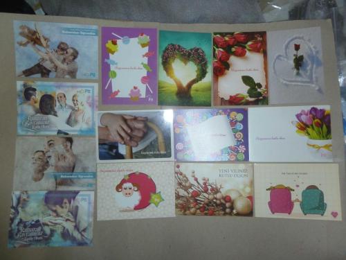 PTT  ÖZEL GÜNLER BAYRAN KARTLARI KARTPOSTAL LOTU KULLANILMAMIŞ 54 ADET