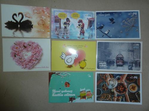 PTT  ÖZEL GÜNLER BAYRAN KARTLARI KARTPOSTAL LOTU KULLANILMAMIŞ 54 ADET