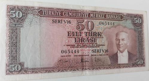 5.EMİSYON 4.TERTİP 50 TÜRK LİRASI SERİ V16 065444 SERİ NUMARALI KAĞIT PARA NATÜREL ÇOK ÇOK TEMİZ EMİSYONUNUN NADİRİDİR