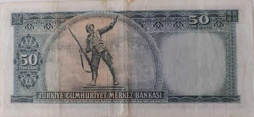 5.EMİSYON 4.TERTİP 50 TÜRK LİRASI SERİ V16 065444 SERİ NUMARALI KAĞIT PARA NATÜREL ÇOK ÇOK TEMİZ EMİSYONUNUN NADİRİDİR