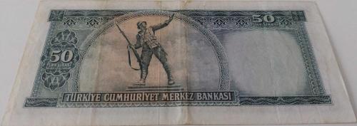 5.EMİSYON 4.TERTİP 50 TÜRK LİRASI SERİ V16 065444 SERİ NUMARALI KAĞIT PARA NATÜREL ÇOK ÇOK TEMİZ EMİSYONUNUN NADİRİDİR