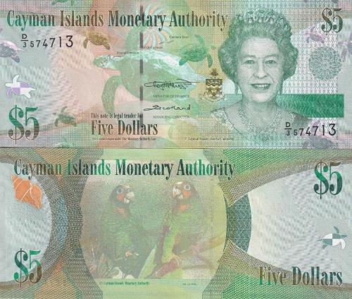 Cayman Adaları 2018 Yılı 5 Dolar ' Kraliçe Elizabeth ' Yabancı Kağıt Para Çil (UNC) Koleksiyon Para