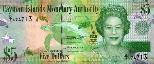 Cayman Adaları 2018 Yılı 5 Dolar ' Kraliçe Elizabeth ' Yabancı Kağıt Para Çil (UNC) Koleksiyon Para