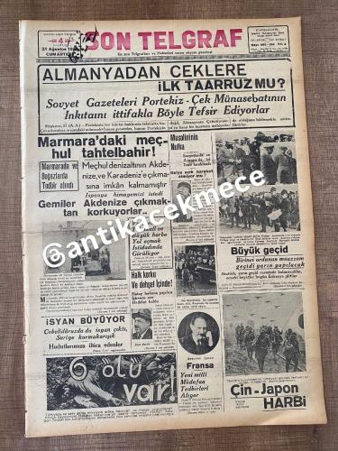 ATATÜR’ün SON ASKERİ TATKATI SON TELGRAF GAZETELERŞ